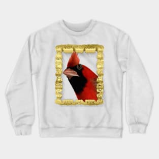 Cardinal Bird In A Gold Frame Crewneck Sweatshirt